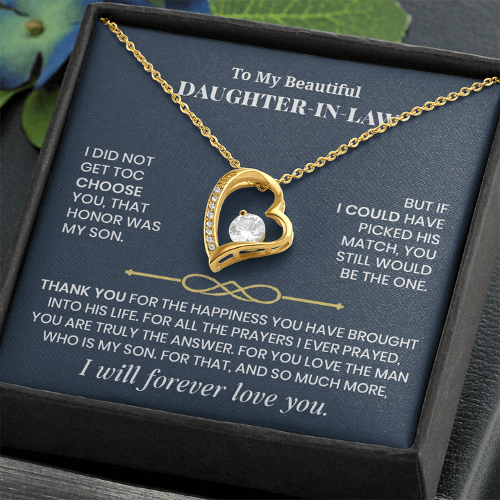Forever Love Necklace for Daughter - in - Law – Meaningful Gift from Mother - in - Law or Father - in - Law - Whimsical Shoppe