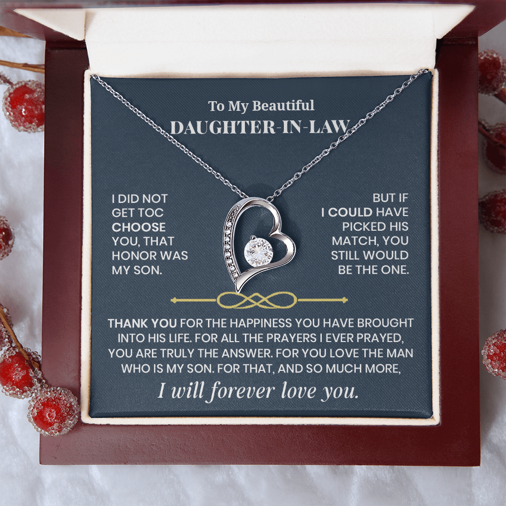 Forever Love Necklace for Daughter - in - Law – Meaningful Gift from Mother - in - Law or Father - in - Law - Whimsical Shoppe