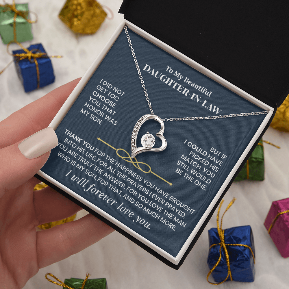 Forever Love Necklace for Daughter - in - Law – Meaningful Gift from Mother - in - Law or Father - in - Law - Whimsical Shoppe