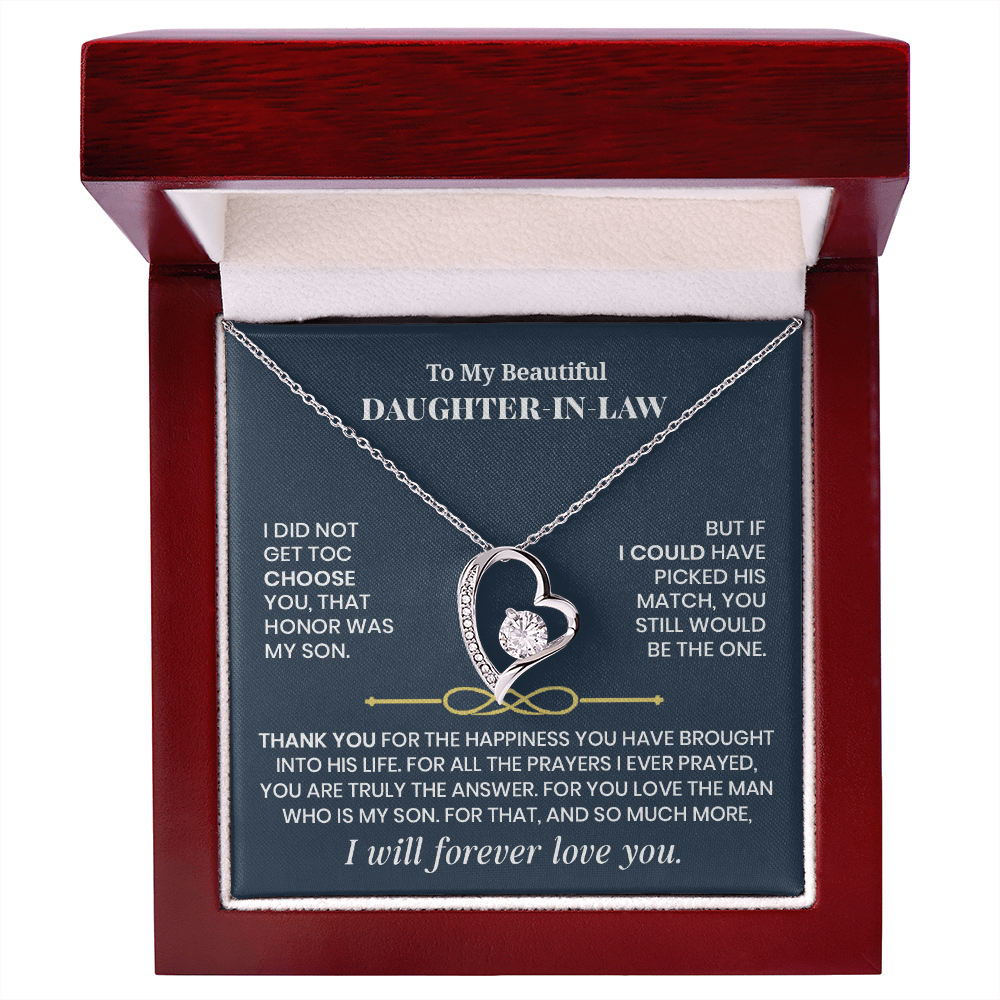 Forever Love Necklace for Daughter - in - Law – Meaningful Gift from Mother - in - Law or Father - in - Law - Whimsical Shoppe