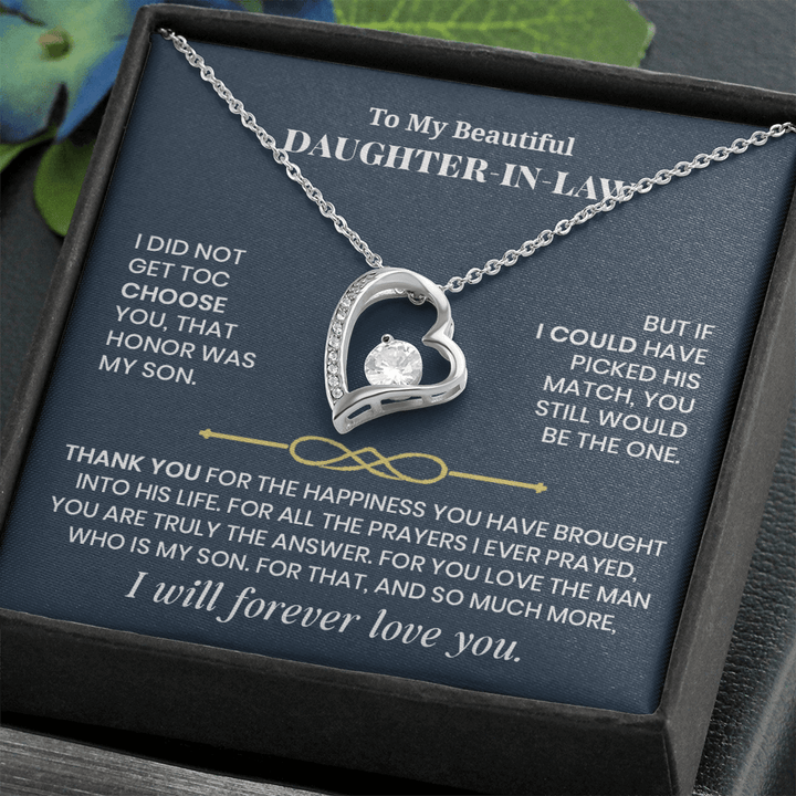 Forever Love Necklace for Daughter - in - Law – Meaningful Gift from Mother - in - Law or Father - in - Law - Whimsical Shoppe