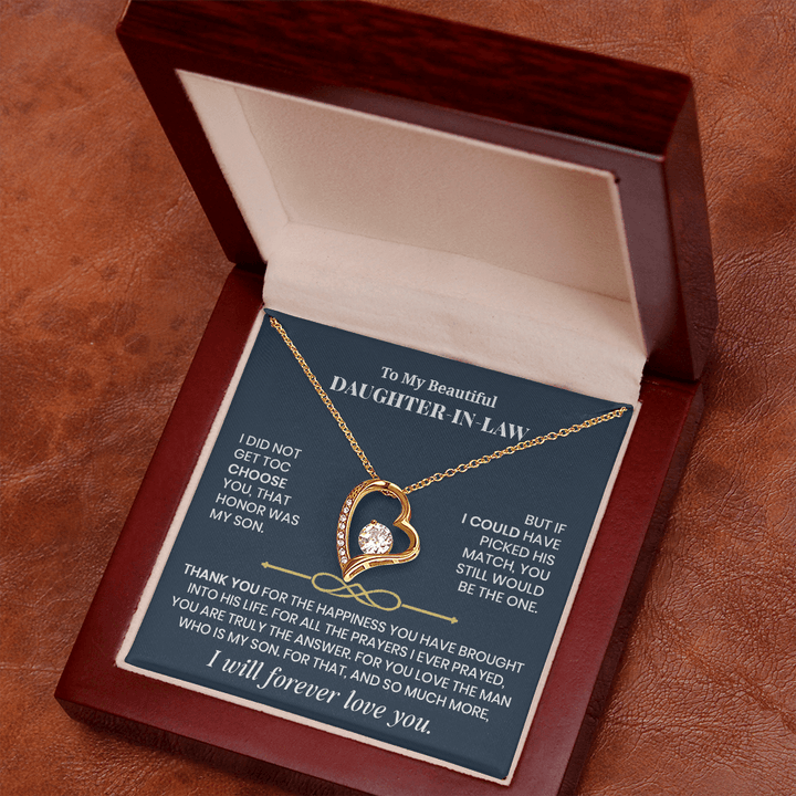 Forever Love Necklace for Daughter - in - Law – Meaningful Gift from Mother - in - Law or Father - in - Law - Whimsical Shoppe