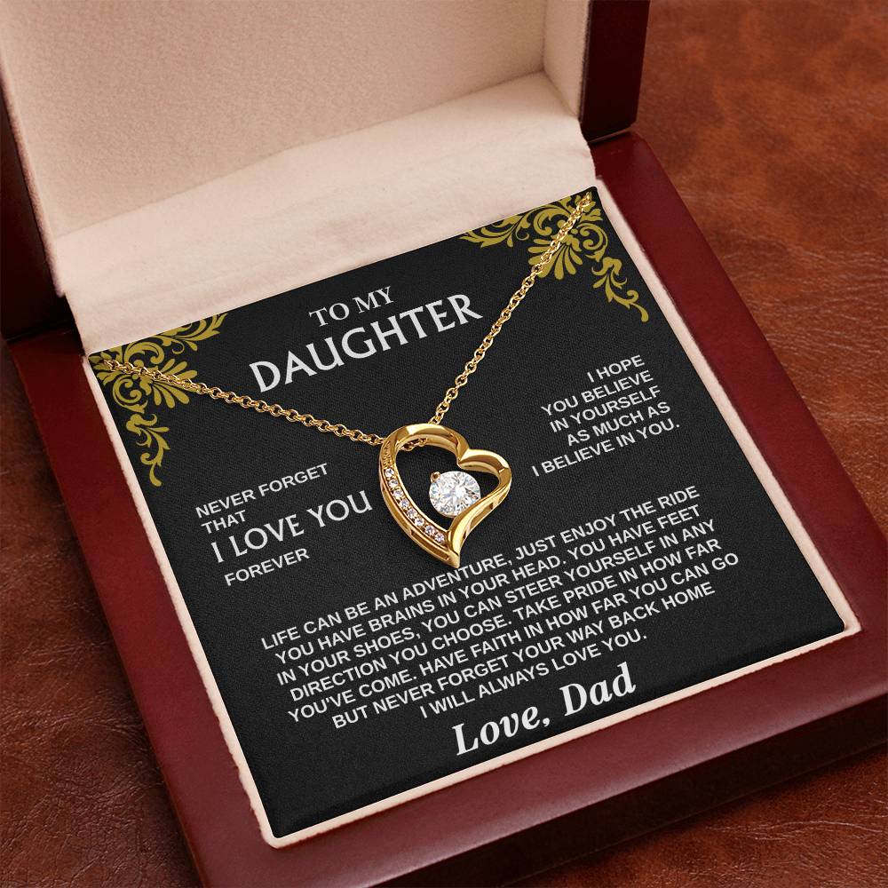 Forever Love Necklace for Daughter – Meaningful Gift from Dad, Symbol of Love, Faith & Guidance - Whimsical Shoppe