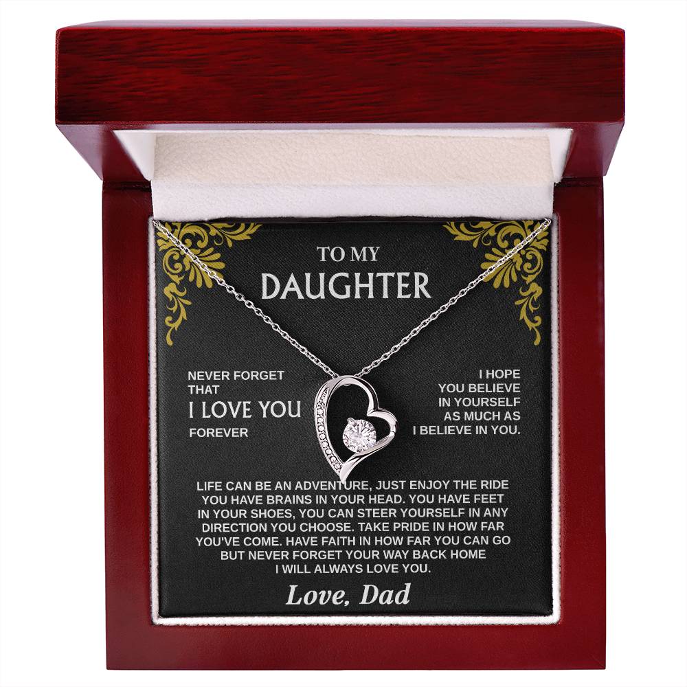 Forever Love Necklace for Daughter – Meaningful Gift from Dad, Symbol of Love, Faith & Guidance - Whimsical Shoppe