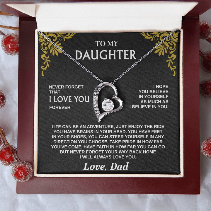 Forever Love Necklace for Daughter – Meaningful Gift from Dad, Symbol of Love, Faith & Guidance - Whimsical Shoppe