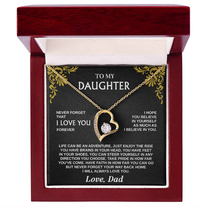 Forever Love Necklace for Daughter – Meaningful Gift from Dad, Symbol of Love, Faith & Guidance - Whimsical Shoppe