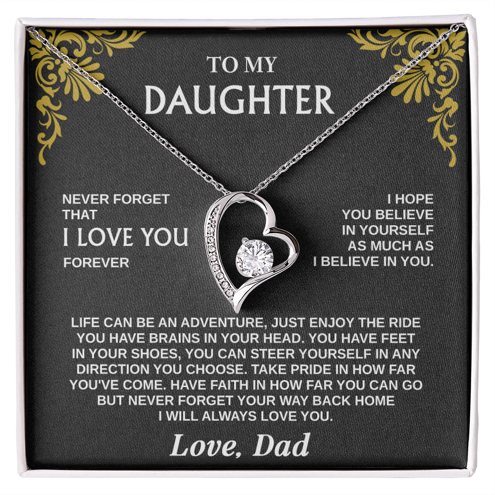 Forever Love Necklace for Daughter – Meaningful Gift from Dad, Symbol of Love, Faith & Guidance - Whimsical Shoppe