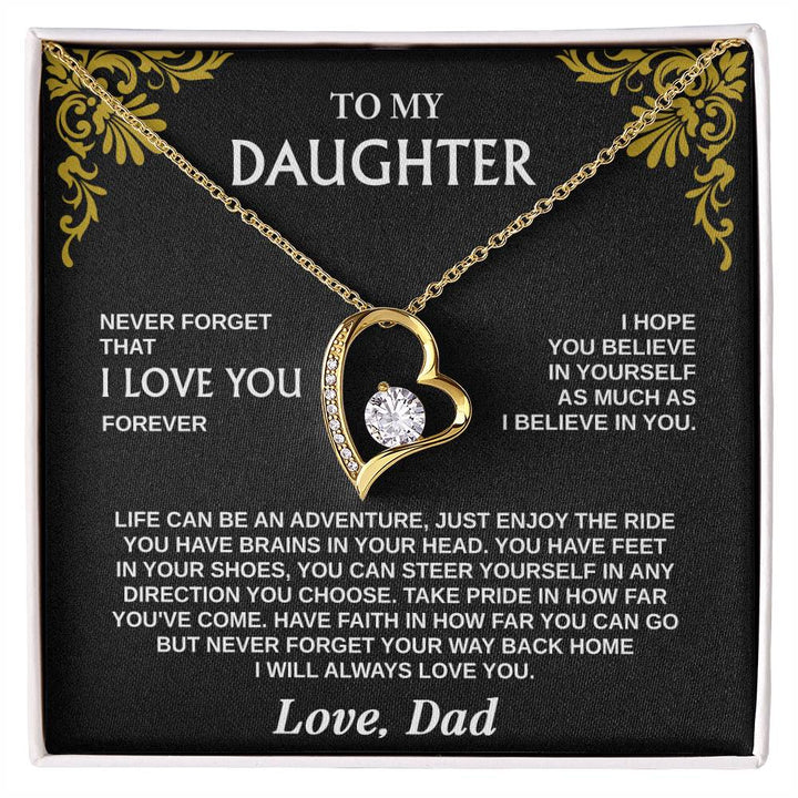 Forever Love Necklace for Daughter – Meaningful Gift from Dad, Symbol of Love, Faith & Guidance - Whimsical Shoppe