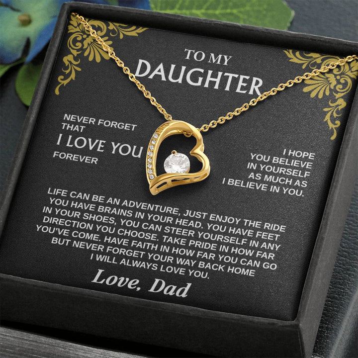 Forever Love Necklace for Daughter – Meaningful Gift from Dad, Symbol of Love, Faith & Guidance - Whimsical Shoppe