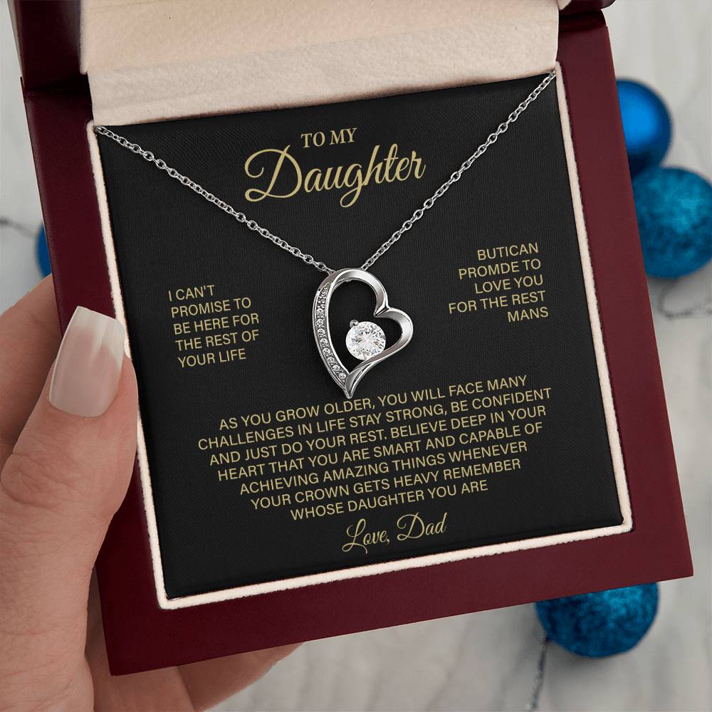 Forever Love Necklace for Daughter – Meaningful Gift from Dad, Symbol of Love, Strength & Lifelong Promise - Whimsical Shoppe