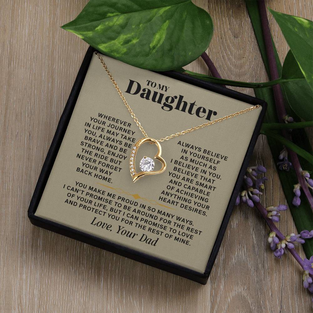 Forever Love Necklace for Daughter – Meaningful Gift from Dad, Symbol of Love, Strength & Protection - Whimsical Shoppe