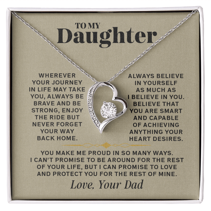 Forever Love Necklace for Daughter – Meaningful Gift from Dad, Symbol of Love, Strength & Protection - Whimsical Shoppe