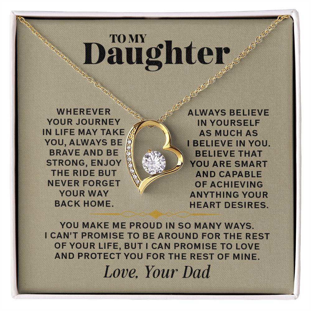 Forever Love Necklace for Daughter – Meaningful Gift from Dad, Symbol of Love, Strength & Protection - Whimsical Shoppe