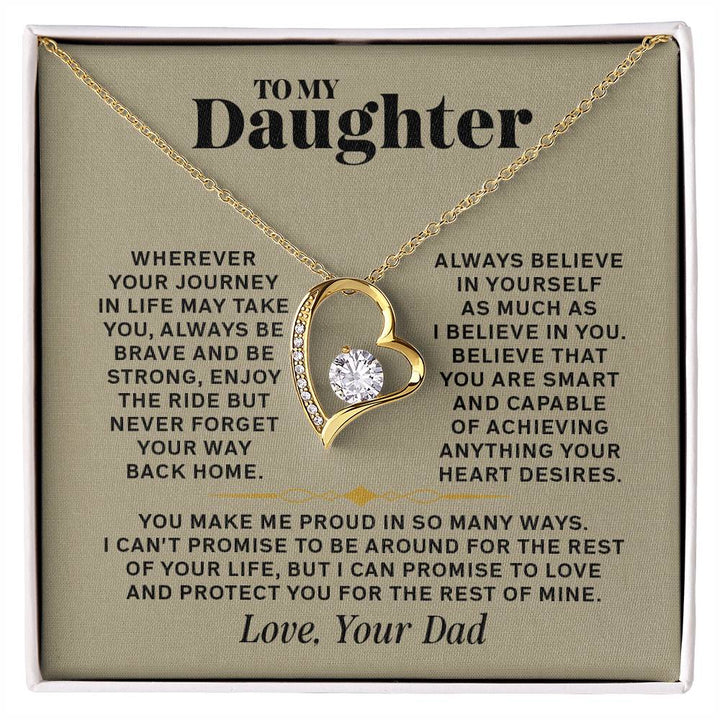 Forever Love Necklace for Daughter – Meaningful Gift from Dad, Symbol of Love, Strength & Protection - Whimsical Shoppe