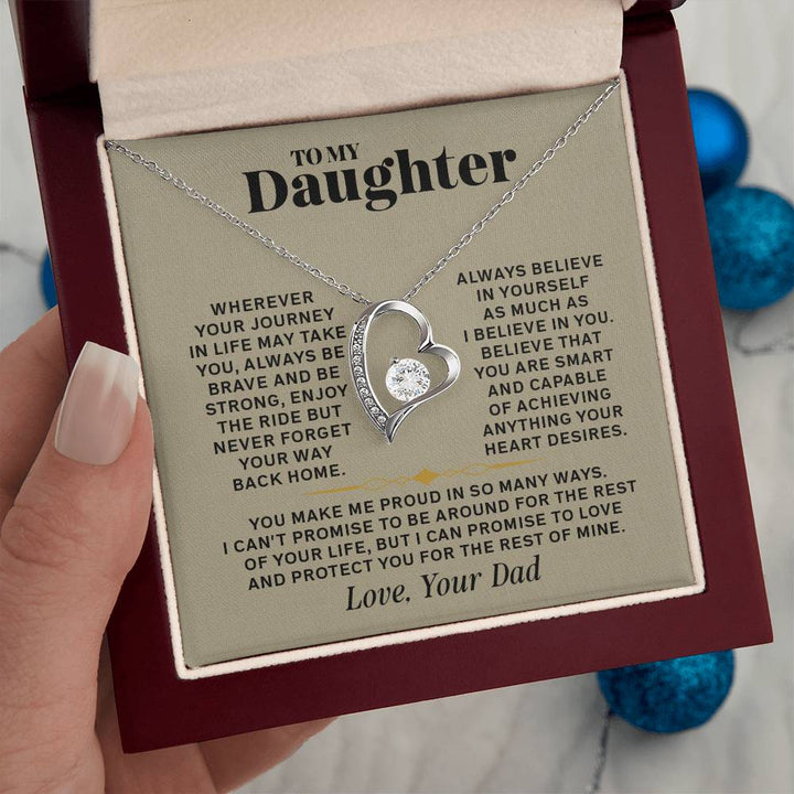 Forever Love Necklace for Daughter – Meaningful Gift from Dad, Symbol of Love, Strength & Protection - Whimsical Shoppe