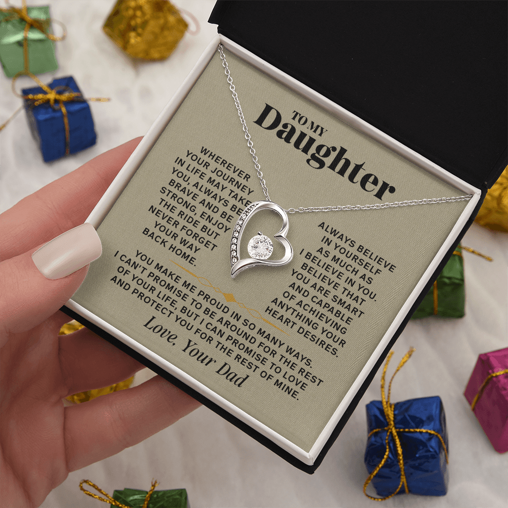 Forever Love Necklace for Daughter – Meaningful Gift from Dad, Symbol of Love, Strength & Protection - Whimsical Shoppe