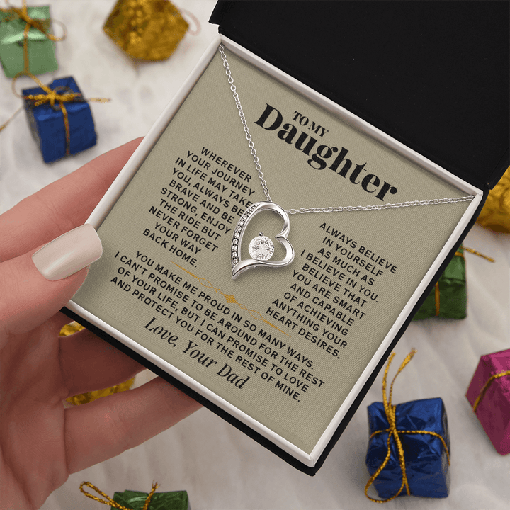 Forever Love Necklace for Daughter – Meaningful Gift from Dad, Symbol of Love, Strength & Protection - Whimsical Shoppe