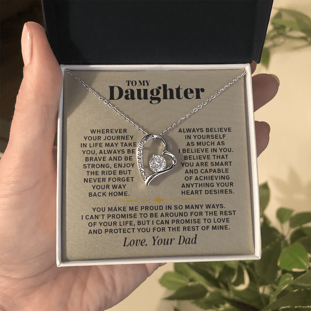 Forever Love Necklace for Daughter – Meaningful Gift from Dad, Symbol of Love, Strength & Protection - Whimsical Shoppe