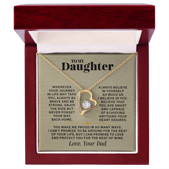 Forever Love Necklace for Daughter – Meaningful Gift from Dad, Symbol of Love, Strength & Protection - Whimsical Shoppe