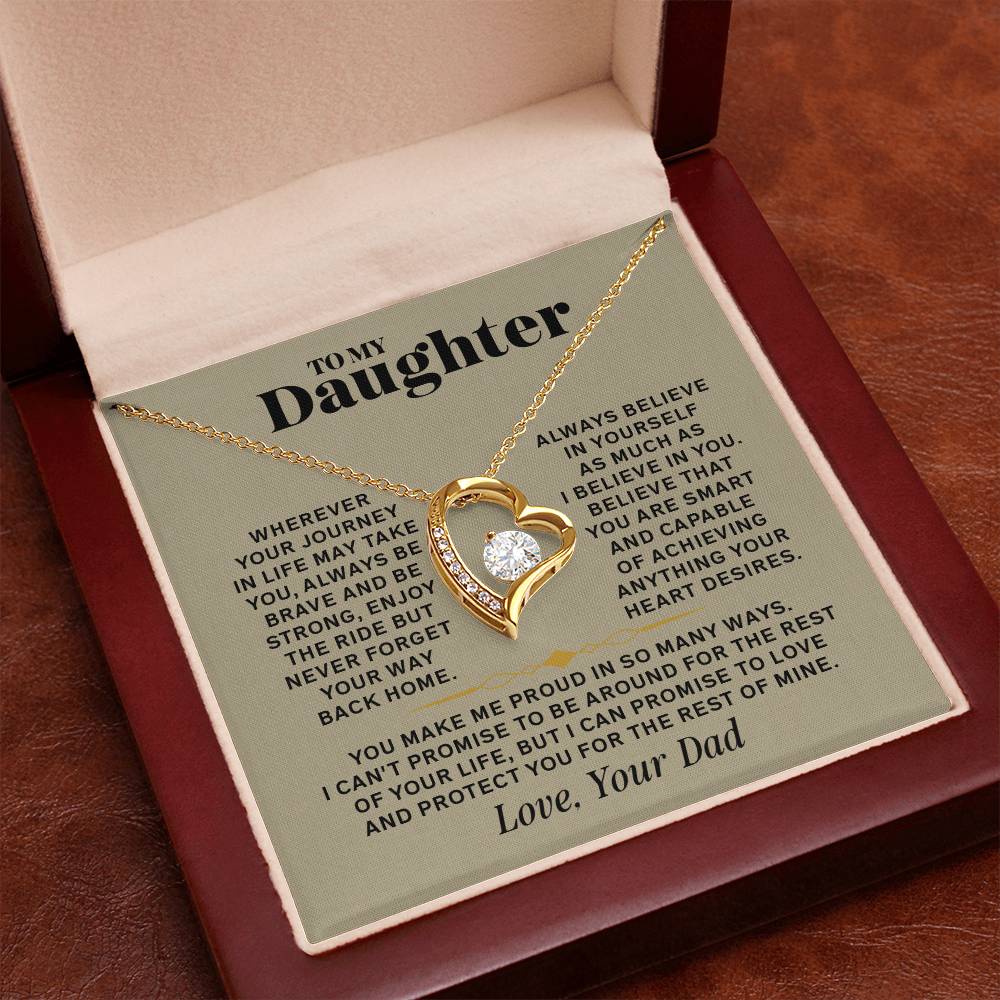 Forever Love Necklace for Daughter – Meaningful Gift from Dad, Symbol of Love, Strength & Protection - Whimsical Shoppe
