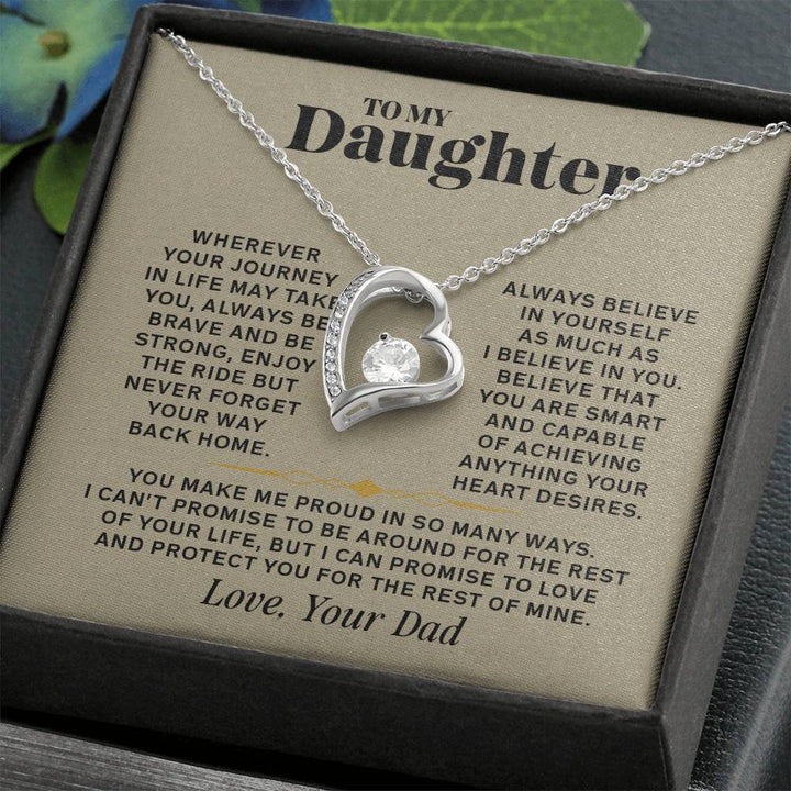 Forever Love Necklace for Daughter – Meaningful Gift from Dad, Symbol of Love, Strength & Protection - Whimsical Shoppe