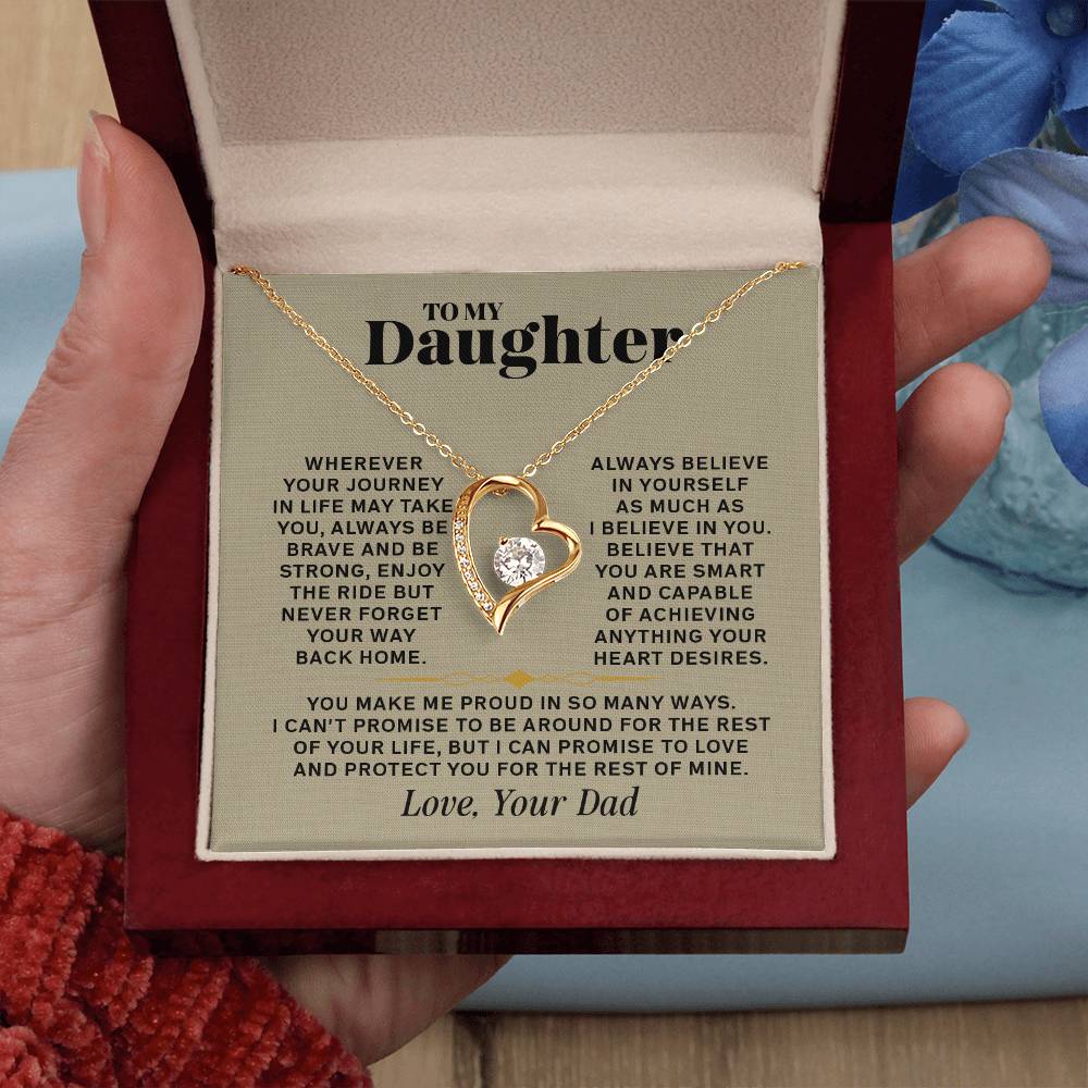 Forever Love Necklace for Daughter – Meaningful Gift from Dad, Symbol of Love, Strength & Protection - Whimsical Shoppe