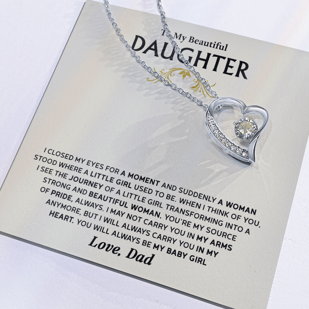 Forever Love Necklace for Daughter – Meaningful Gift from Dad, Symbol of Pride, Love & Growing Up - Whimsical Shoppe