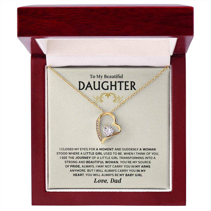Forever Love Necklace for Daughter – Meaningful Gift from Dad, Symbol of Pride, Love & Growing Up - Whimsical Shoppe