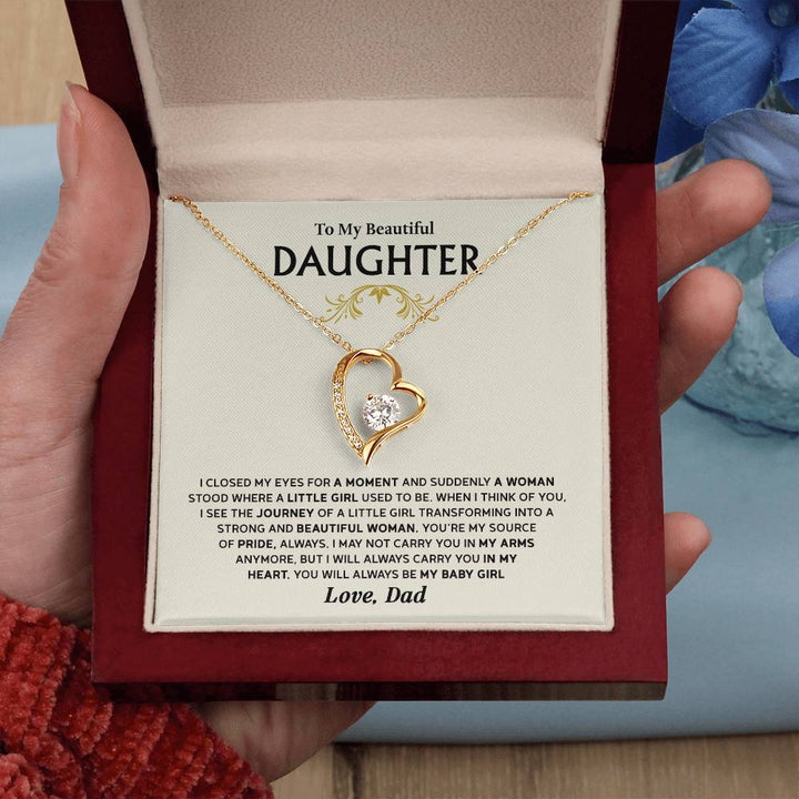 Forever Love Necklace for Daughter – Meaningful Gift from Dad, Symbol of Pride, Love & Growing Up - Whimsical Shoppe