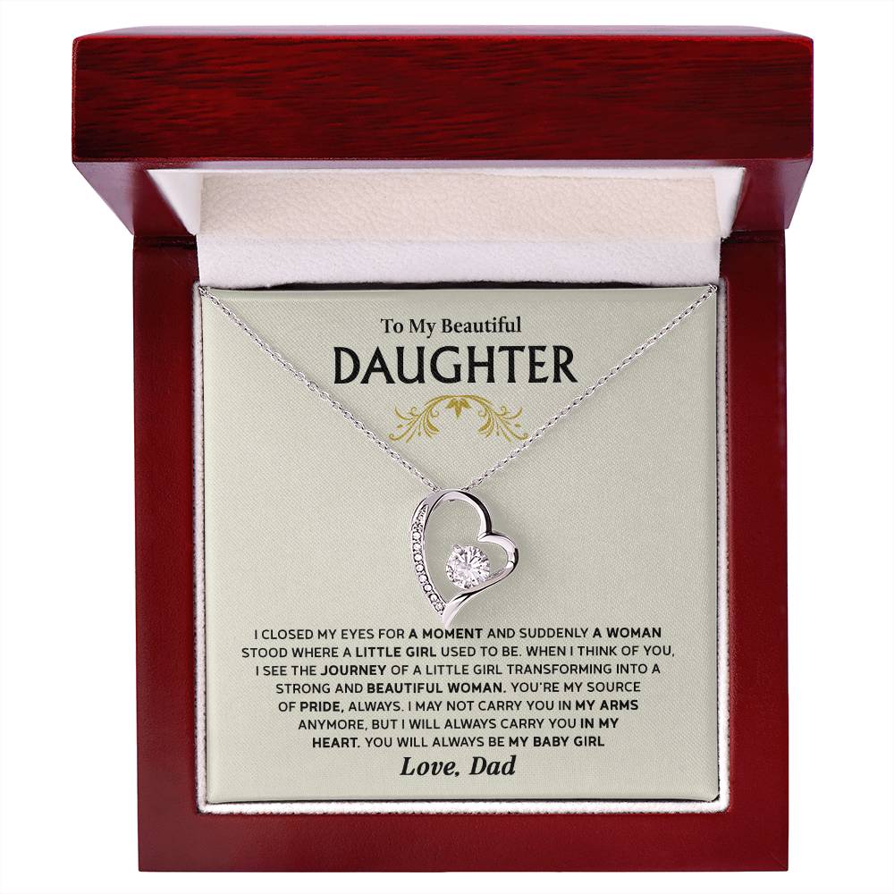 Forever Love Necklace for Daughter – Meaningful Gift from Dad, Symbol of Pride, Love & Growing Up - Whimsical Shoppe