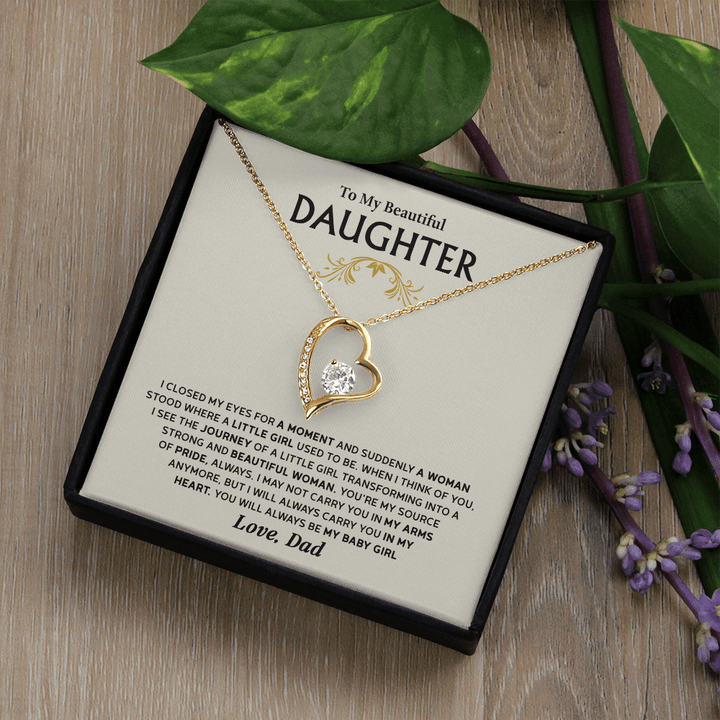 Forever Love Necklace for Daughter – Meaningful Gift from Dad, Symbol of Pride, Love & Growing Up - Whimsical Shoppe