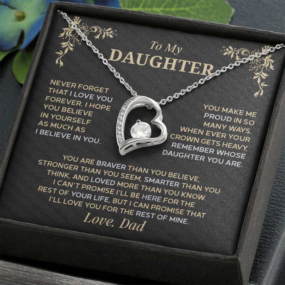 Forever Love Necklace for Daughter – Meaningful Gift from Dad, Symbol of Pride & Unconditional Love - Whimsical Shoppe