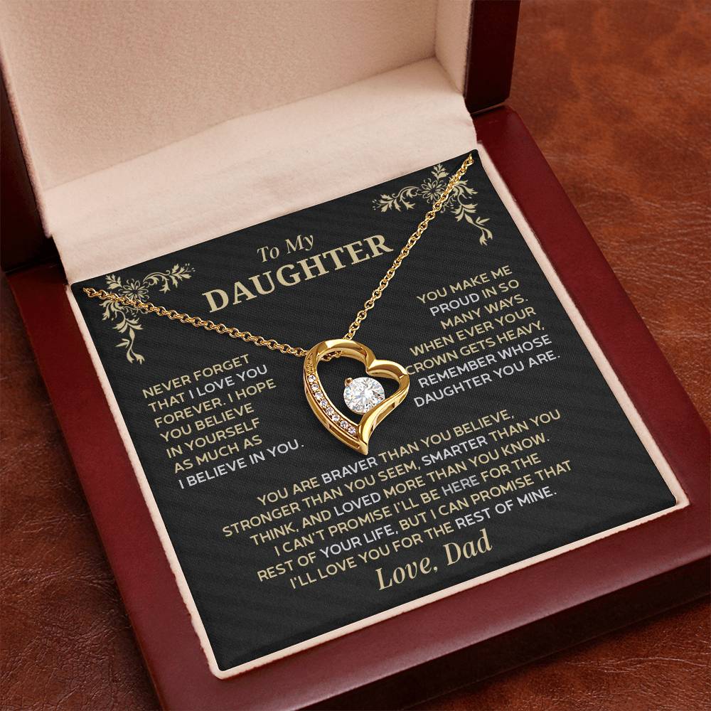 Forever Love Necklace for Daughter – Meaningful Gift from Dad, Symbol of Pride & Unconditional Love - Whimsical Shoppe