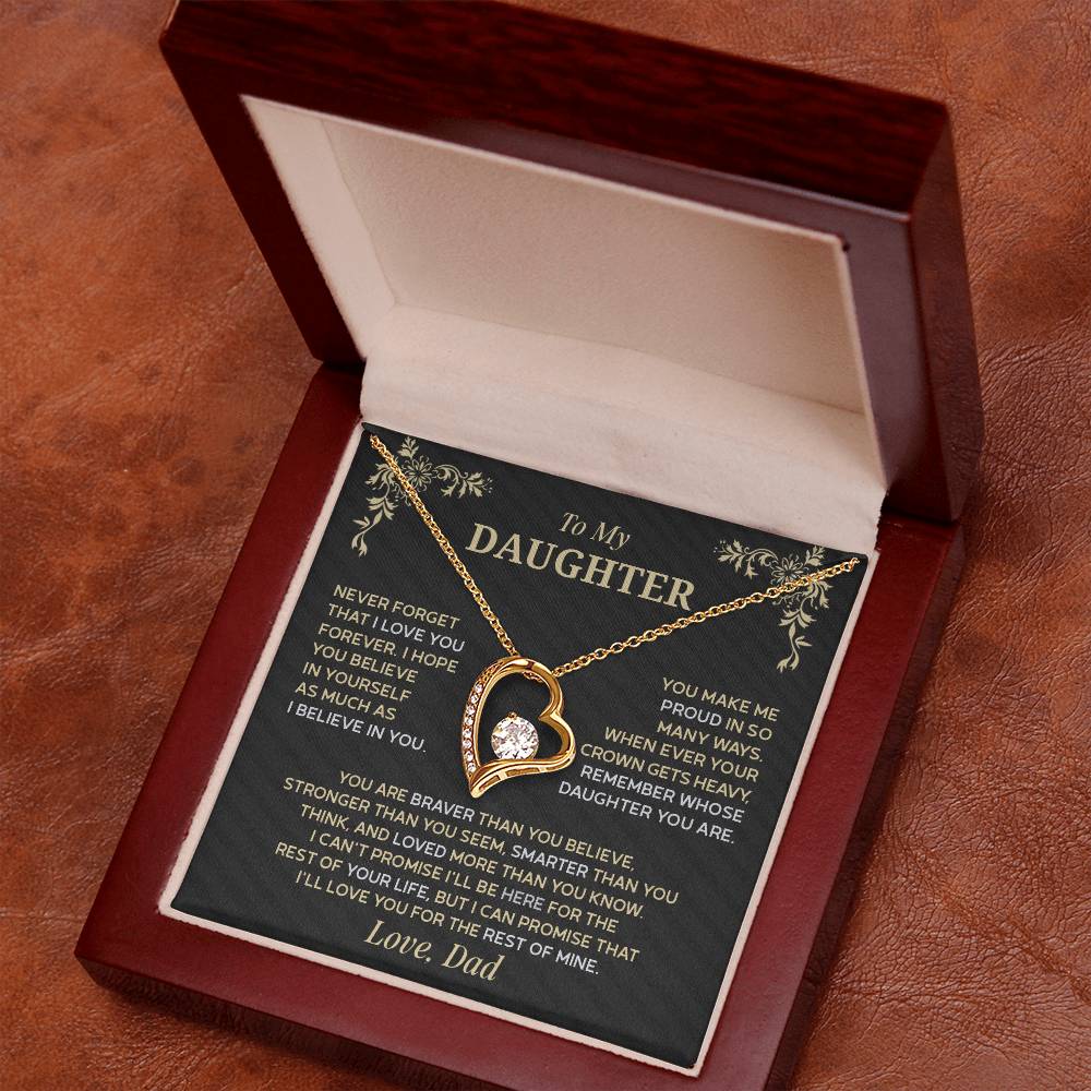 Forever Love Necklace for Daughter – Meaningful Gift from Dad, Symbol of Pride & Unconditional Love - Whimsical Shoppe