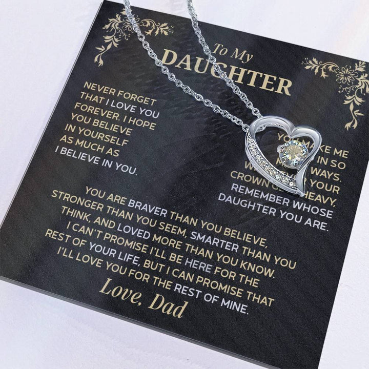 Forever Love Necklace for Daughter – Meaningful Gift from Dad, Symbol of Pride & Unconditional Love - Whimsical Shoppe