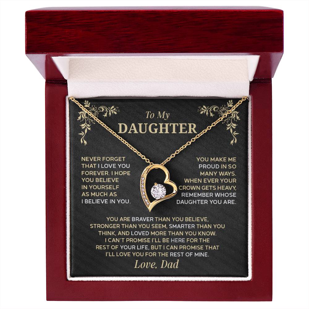 Forever Love Necklace for Daughter – Meaningful Gift from Dad, Symbol of Pride & Unconditional Love - Whimsical Shoppe