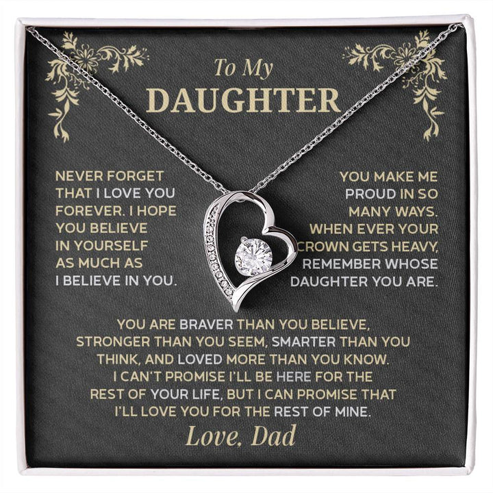 Forever Love Necklace for Daughter – Meaningful Gift from Dad, Symbol of Pride & Unconditional Love - Whimsical Shoppe