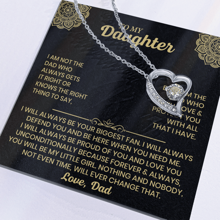 Forever Love Necklace for Daughter – Meaningful Gift from Dad, Symbol of Unconditional Love - Whimsical Shoppe
