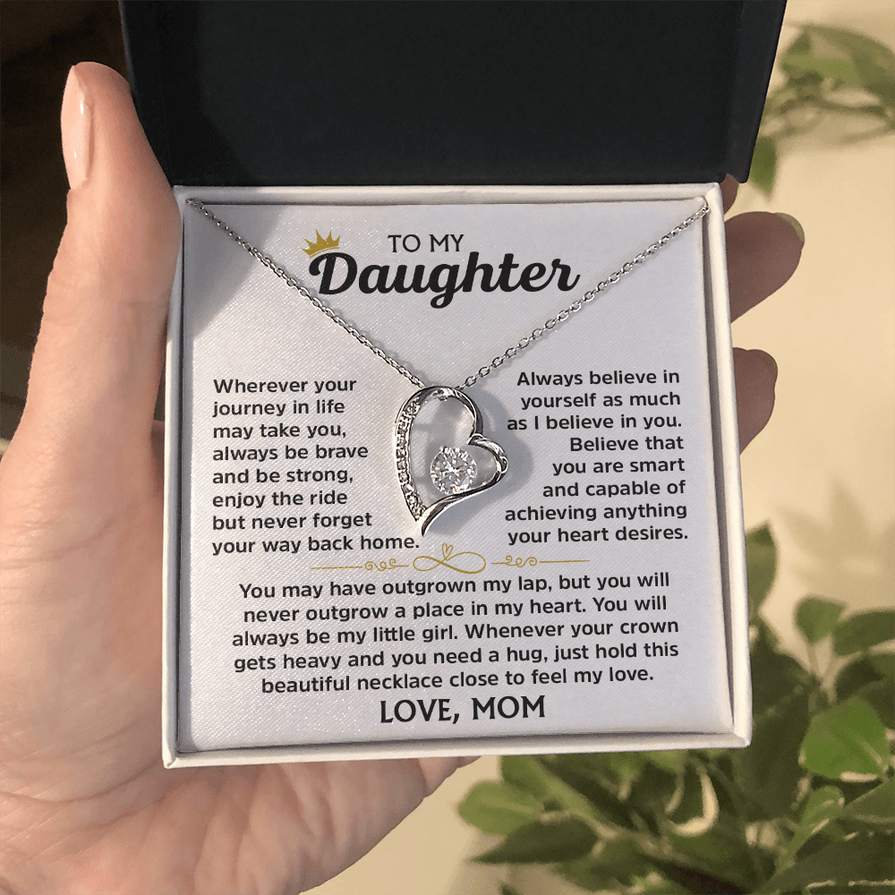 Forever Love Necklace for Daughter – Meaningful Gift from Mom, Symbol of Love, Strength & Encouragement - Whimsical Shoppe