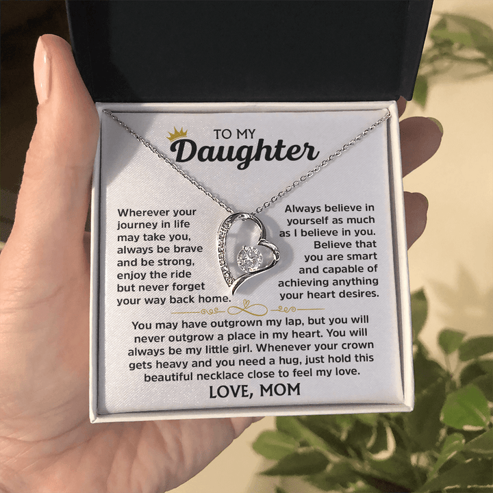 Forever Love Necklace for Daughter – Meaningful Gift from Mom, Symbol of Love, Strength & Encouragement - Whimsical Shoppe