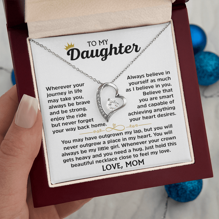 Forever Love Necklace for Daughter – Meaningful Gift from Mom, Symbol of Love, Strength & Encouragement - Whimsical Shoppe
