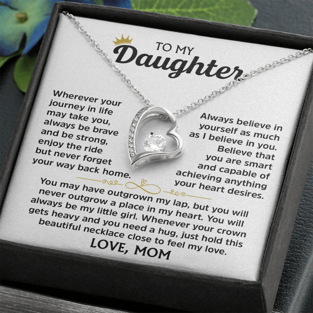 Forever Love Necklace for Daughter – Meaningful Gift from Mom, Symbol of Love, Strength & Encouragement - Whimsical Shoppe