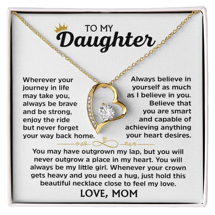 Forever Love Necklace for Daughter – Meaningful Gift from Mom, Symbol of Love, Strength & Encouragement - Whimsical Shoppe