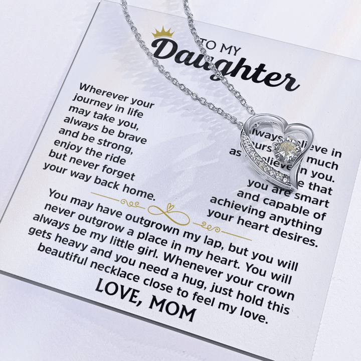 Forever Love Necklace for Daughter – Meaningful Gift from Mom, Symbol of Love, Strength & Encouragement - Whimsical Shoppe