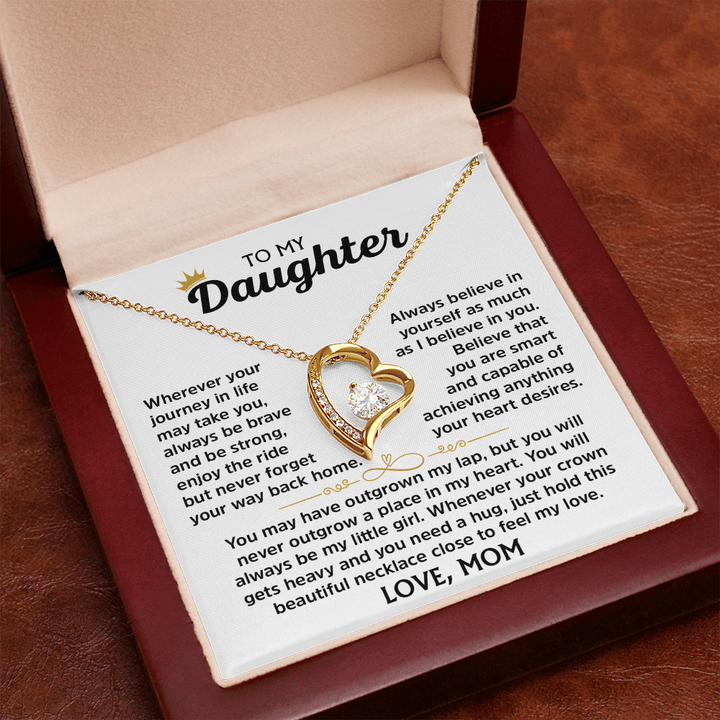 Forever Love Necklace for Daughter – Meaningful Gift from Mom, Symbol of Love, Strength & Encouragement - Whimsical Shoppe