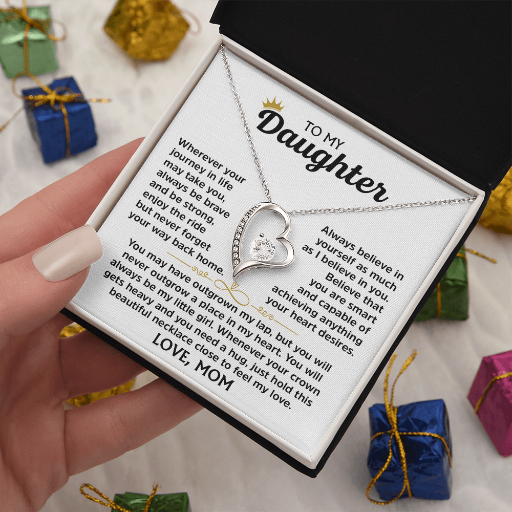 Forever Love Necklace for Daughter – Meaningful Gift from Mom, Symbol of Love, Strength & Encouragement - Whimsical Shoppe