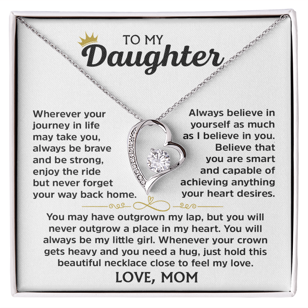 Forever Love Necklace for Daughter – Meaningful Gift from Mom, Symbol of Love, Strength & Encouragement - Whimsical Shoppe