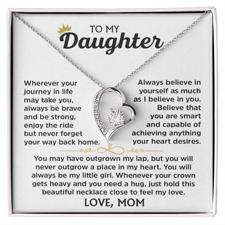 Forever Love Necklace for Daughter – Meaningful Gift from Mom, Symbol of Love, Strength & Encouragement - Whimsical Shoppe