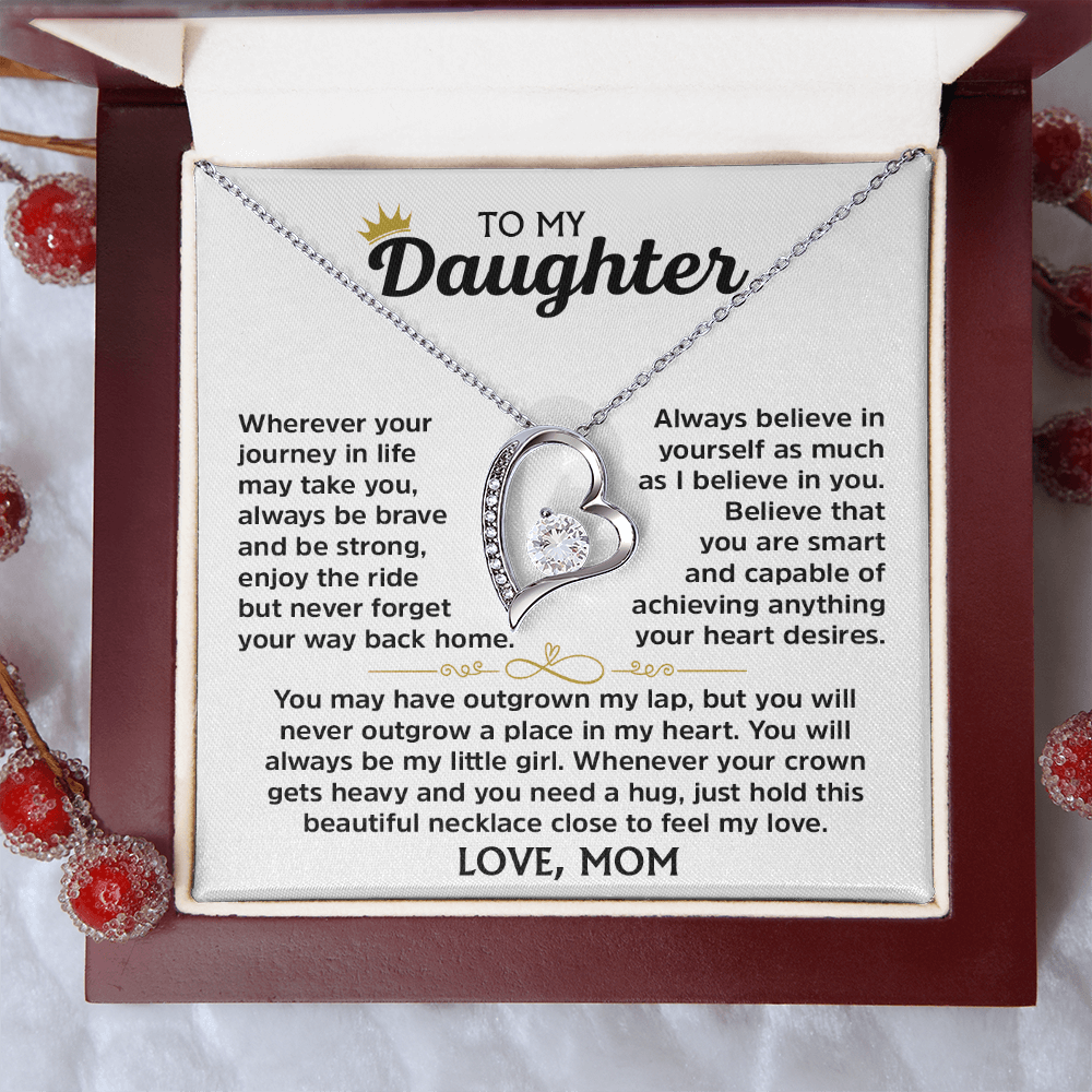 Forever Love Necklace for Daughter – Meaningful Gift from Mom, Symbol of Love, Strength & Encouragement - Whimsical Shoppe