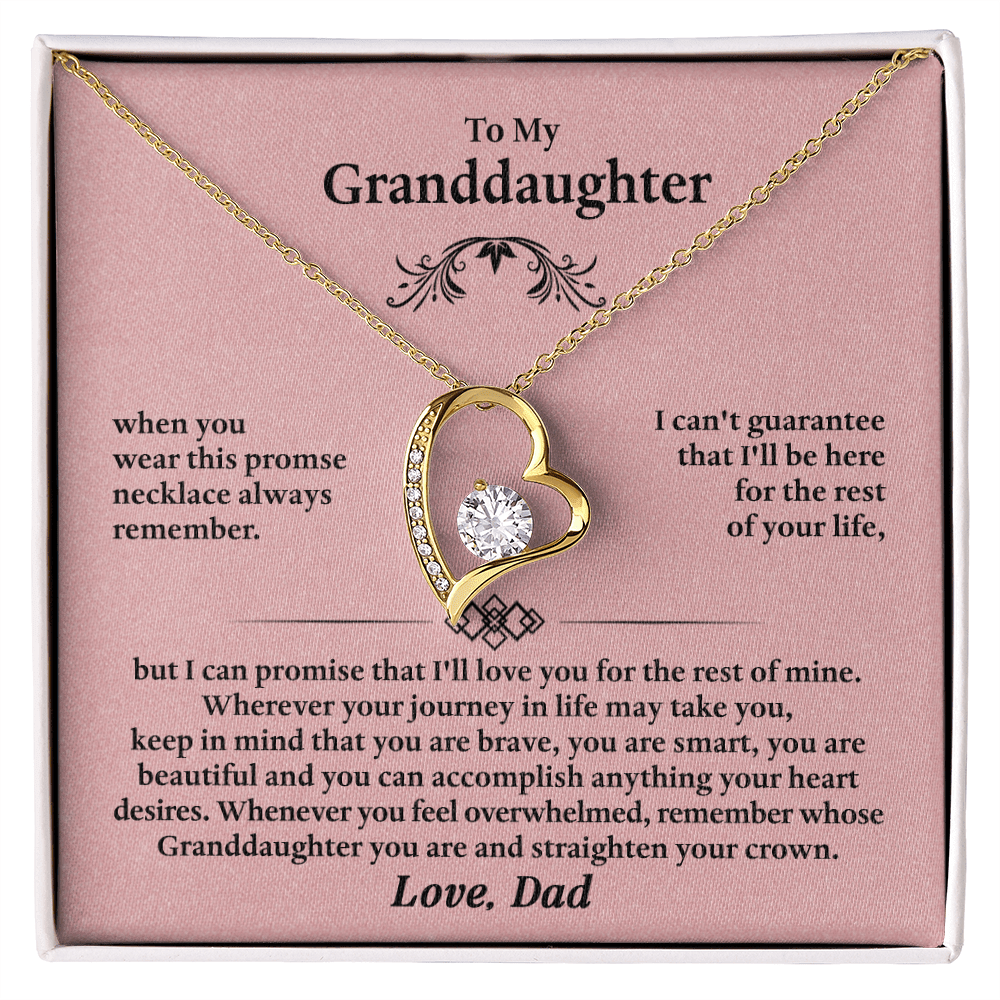 Forever Love Necklace for Granddaughter – Meaningful Gift from Grandpa, Symbol of Love, Strength & Promise - Whimsical Shoppe